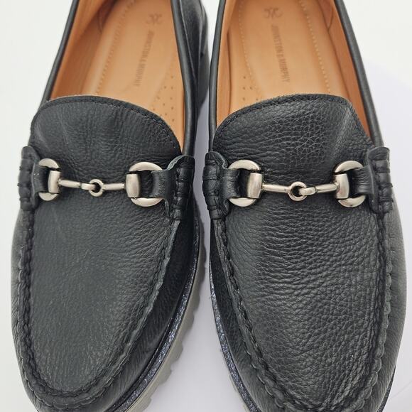 Johnston & Murphy Emmalyn Bit Loafer Black Leather Lug Sole Comfort Womes Sz 8.5 - Picture 8 of 16